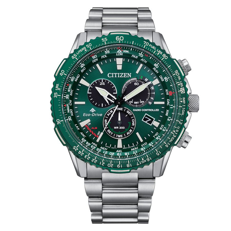 Zegarek CITIZEN CB5004-59W. SOLAR QUARTZ, Kolor zielony. Mężczyzna.