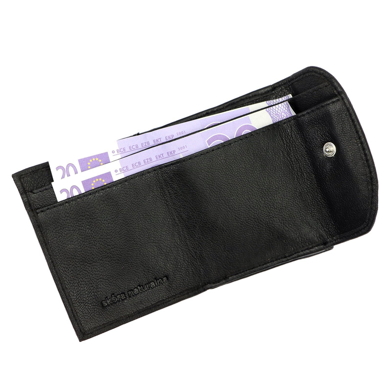 Money Kepper mały męski portfel na banknoty i monety skóra naturalna