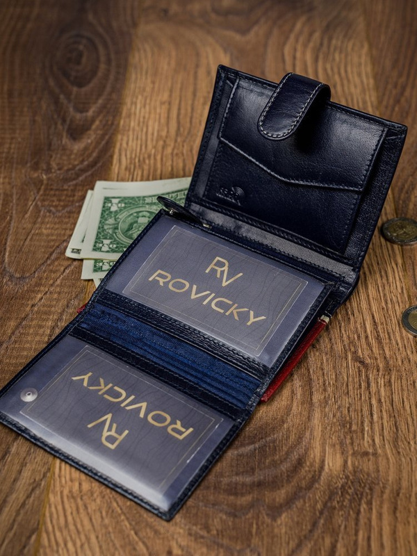Portfel Skórzany Męski Elegancki RFID Skóra Naturalna Rovicky Duży