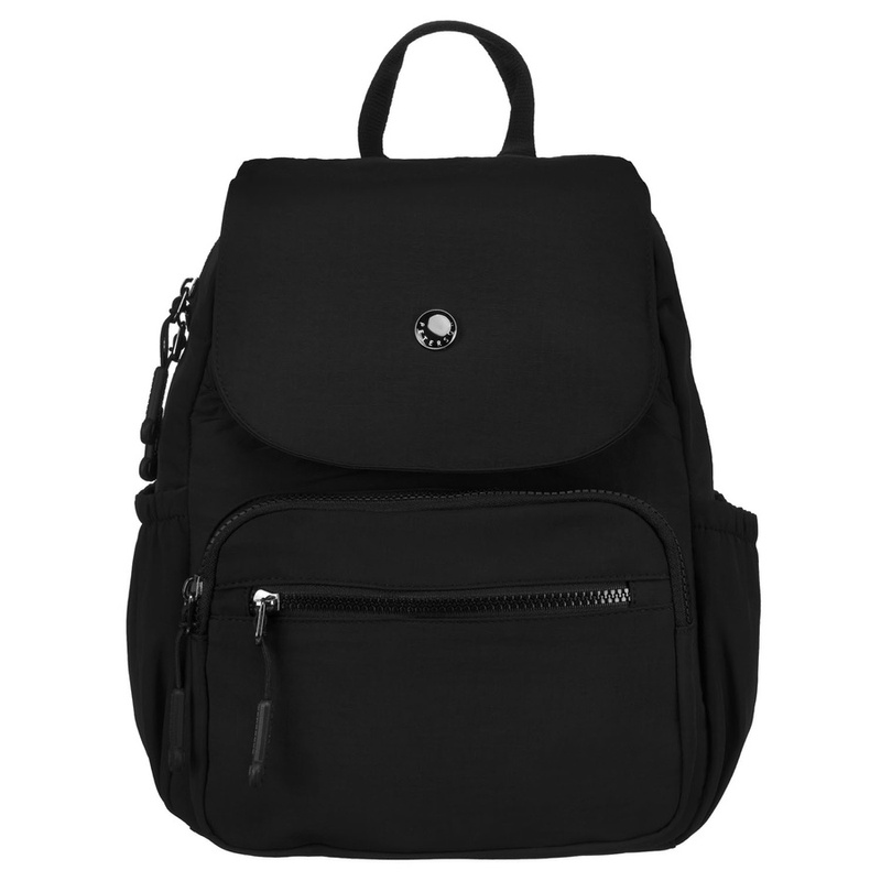 Plecak damski z poliestru w modnym, czarnym kolorze - Peterson