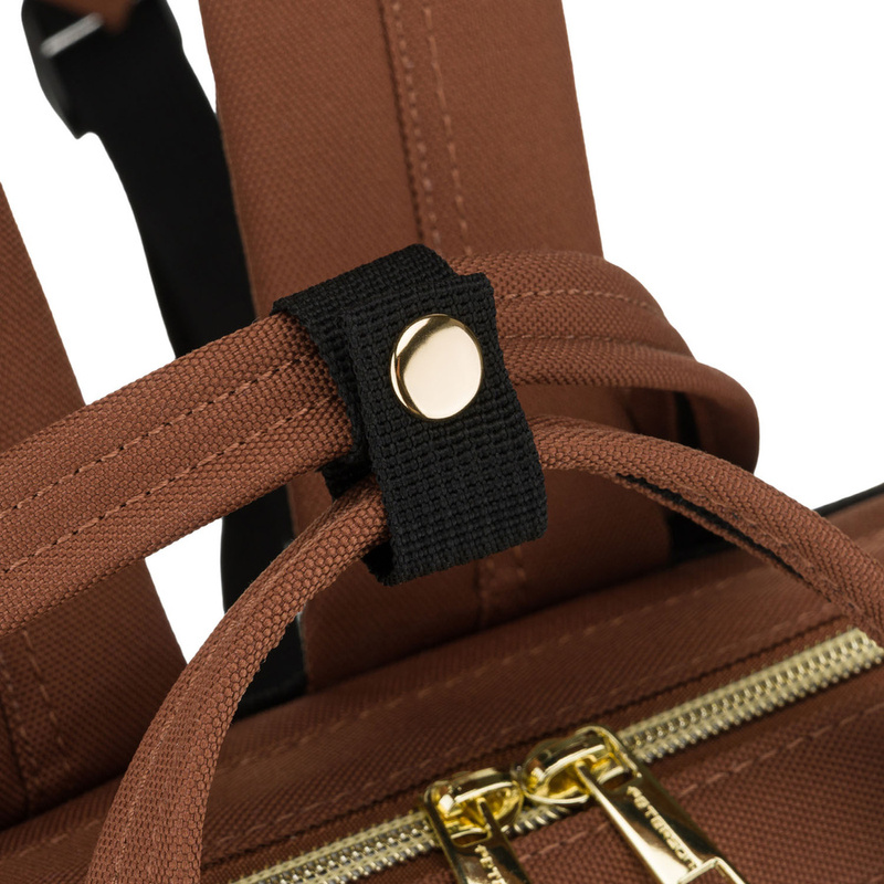 Beżowo-brązowy plecak damski z poliestru z miejscem na laptopa - Peterson