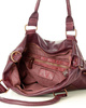 Torebka skórzana XL shopper vintage bag z kieszeniami vera pelle - MARCO MAZZINI burgund