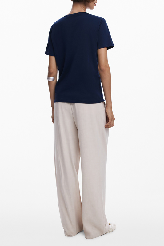 DAMSKA KOSZULKA Z KR�TKIM R�KAWEM DESIGUAL NIEBIESKA