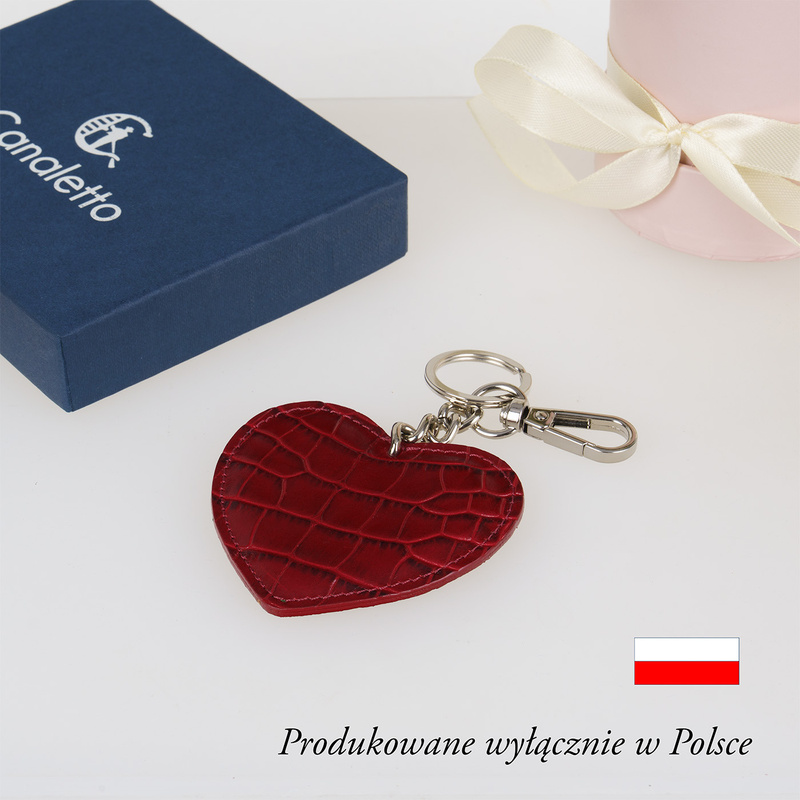 Skórzany Brelok Serce ze Skóry Naturalnej Canaletto E23s162