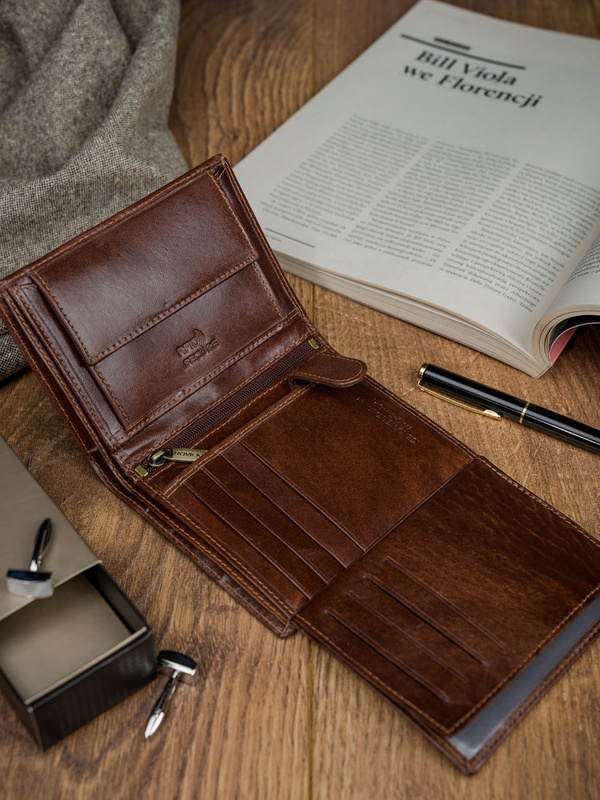 Rovicky portfel męski skóra naturalna rozbudowany pionowy duży