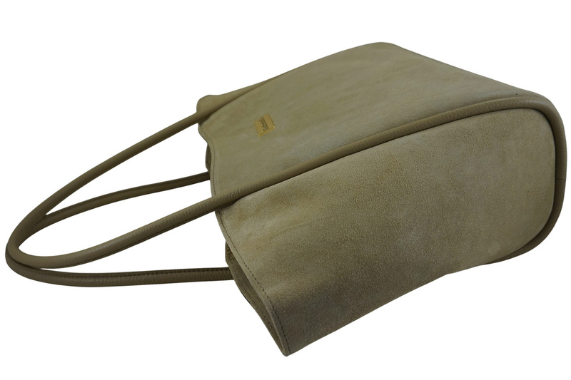 Barberinis - torebka duża zamszowa na ramię - Beżowa