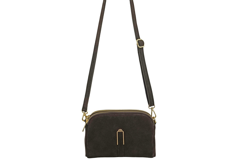 Mała torebka zamszowa wieczorowa - Brązowa ciemna