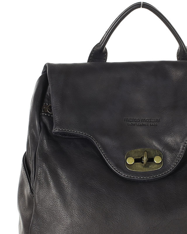 MARCO MAZZINI Duży akademicki plecak old pelle travel big czarny