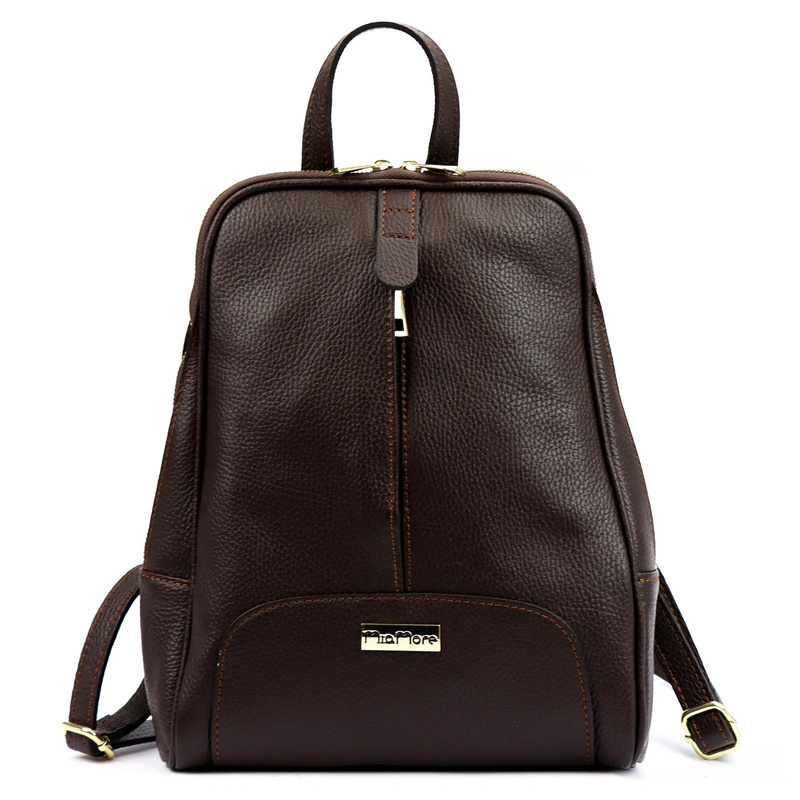 Damski miejski pojemny plecak z prawdziwej skóry z kieszeniami MiaMore