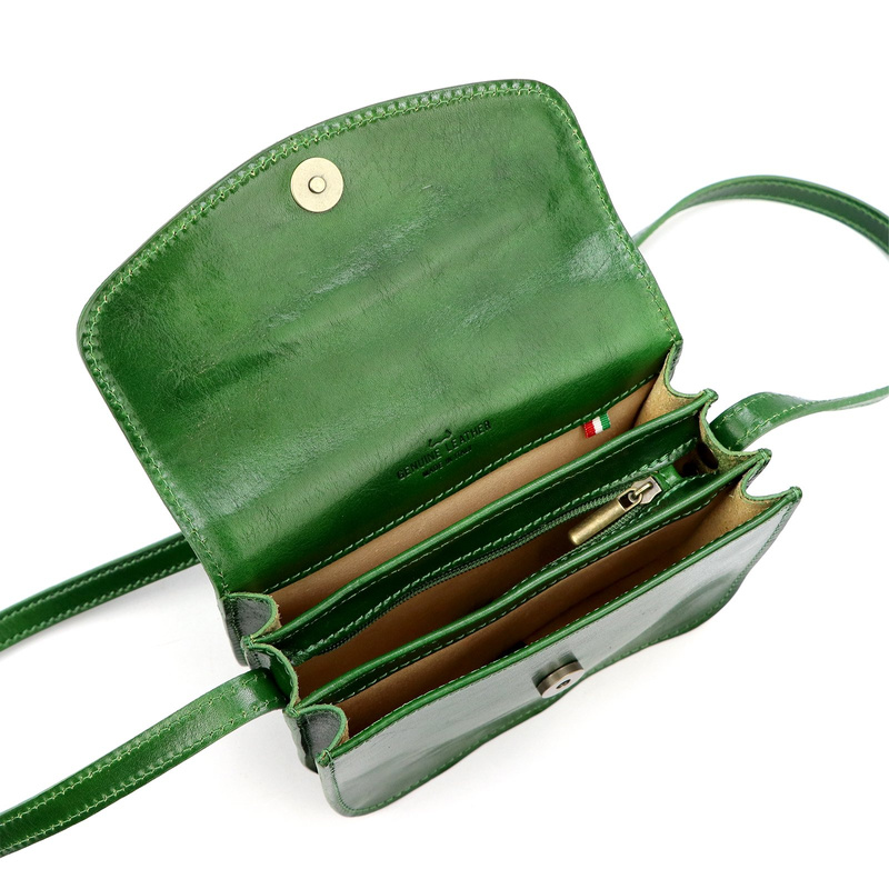 Florence Skórzana listonoszka na ramię 3 komory zamykana klapą elegancka