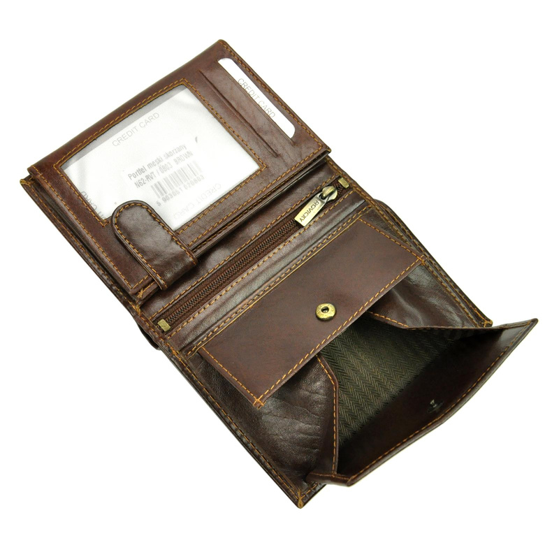 Elegancki Skórzany męski portfel Rovicky z RFID