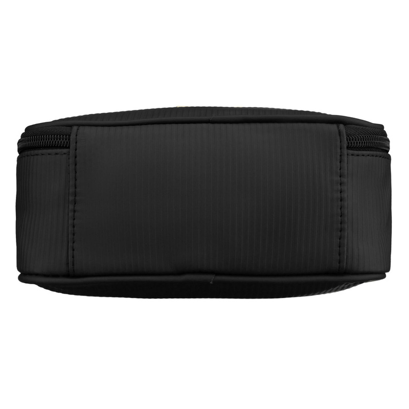 Czarna kosmetyczka z tkaniny syntetycznej wyposażona w cztery przegródki - Peterson