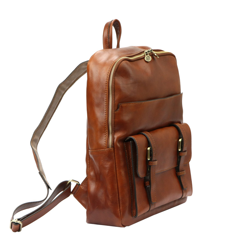 Florence Duży praktyczny damski plecak miejski skóra naturalna kieszenie