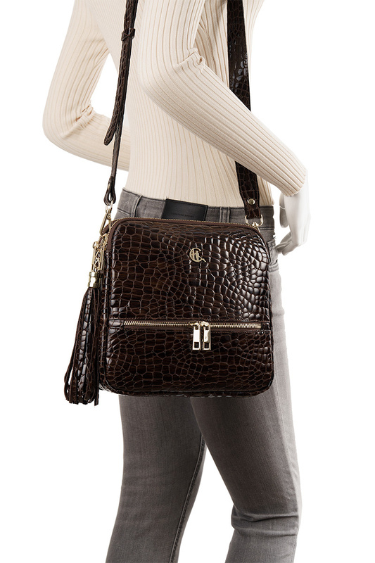 Torebka skórzana Canaletto ze skóry naturalnej lakierowanej TD840s341