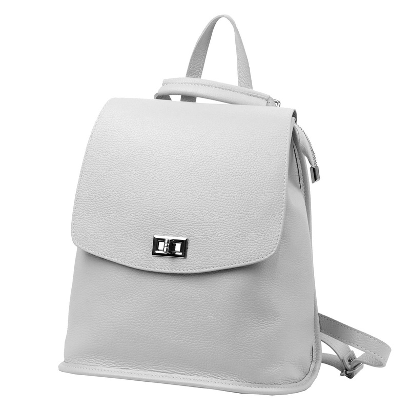 Damski funkcjonalny plecak-torebka skórzany pojemny miejski na ramię