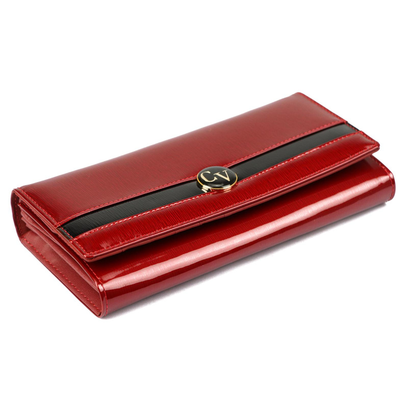 Cavaldi damski portfel skóra naturalna lakierowana duża portmonetka