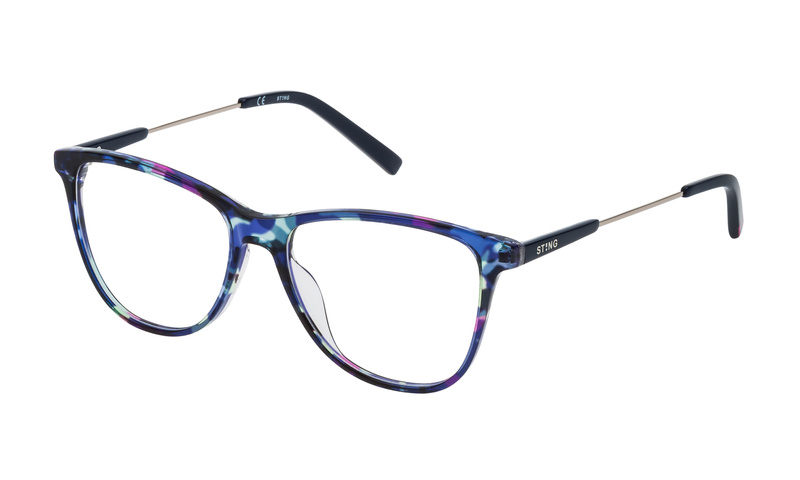 Okulary STING VST068520GEB. Okulary, Kolor niebieski zielony fioletowy. Kobieta.