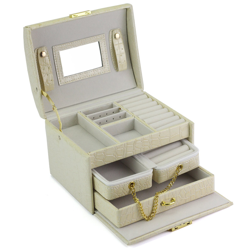 Eleganki kuferek ze skóry ekologicznej PATRIZIA BEAUTY-18013-BL