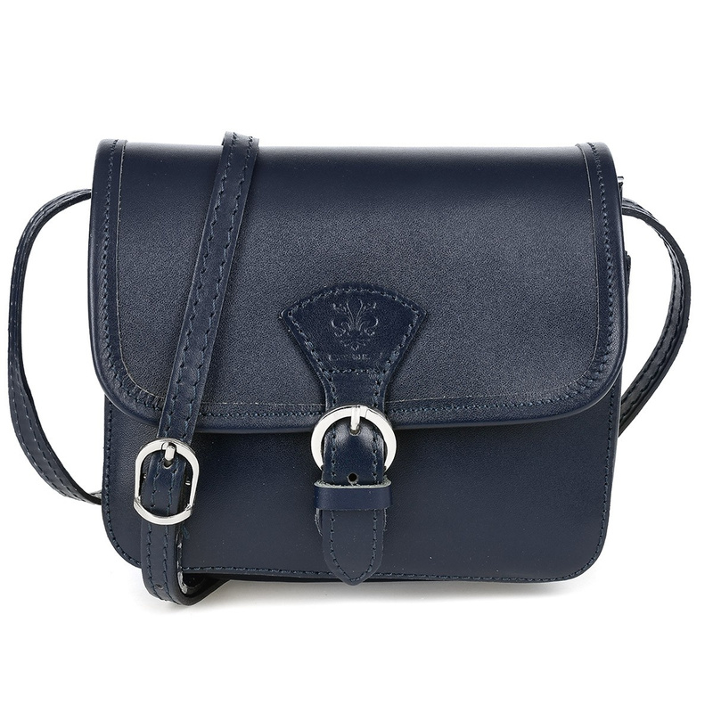 Granatowa Beltimore Damska Skórzana Mała Torebka Listonoszka K66