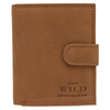 Wild męski portfel skóra naturalna rozbudowany pionowy zamykany na zatrzask