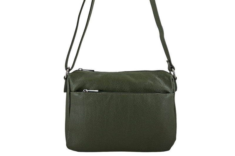 Listonoszka ze skóry naturalnej -  Zielona