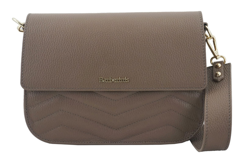 Torebka skórzana crossbody włoska - Różowa pudrowa