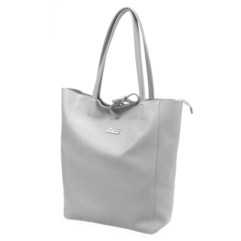 Skórzana damska shopperbag z kieszenią od MiaMore
