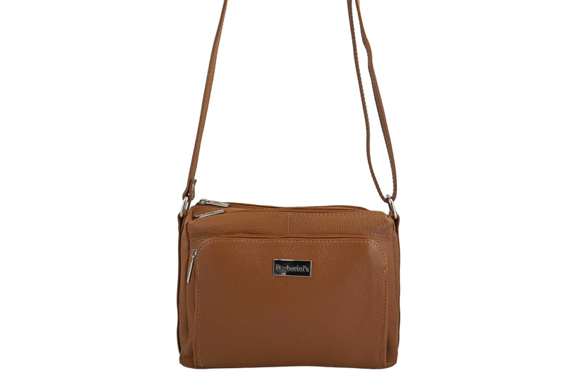 Listonoszka skórzana z kieszeniami - Brązowa jasna