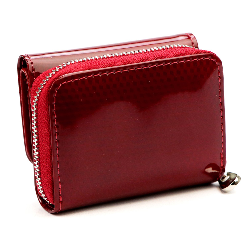Gregorio damska lakierowana portmonetka skórzana mały portfel na zatrzask