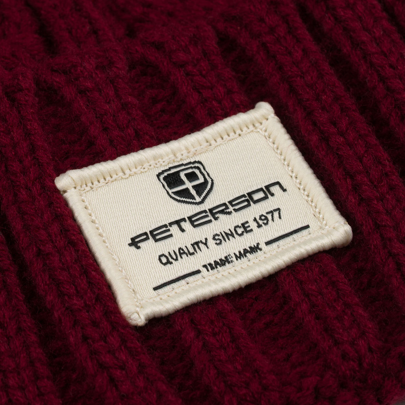 Zestaw: czapka, rękawiczki i szalik w bordowym kolorze - Peterson