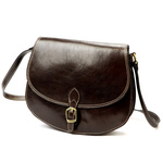 Dwukomorowa stylowa Skórzana damska listonoszka przez ramię Florence