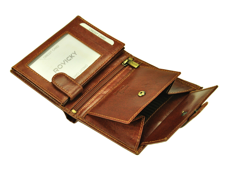 Skórzany męski portfel Rovicky N4L-RVT RFID