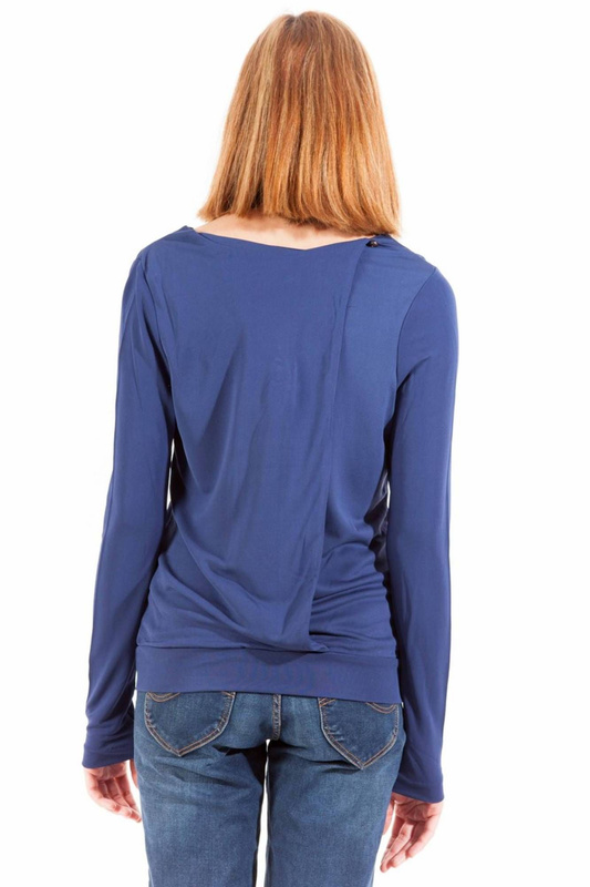 GANT T-SHIRT Z DŁUGIM RĘKAWEM DAMSKI NIEBIESKI