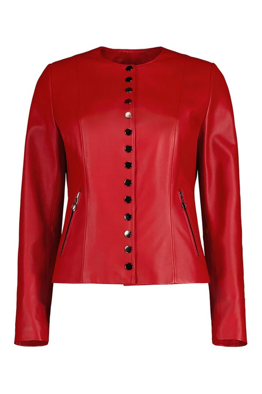 Bukowski damska Skórzana kurtka "Honorata" zapinana na guziki