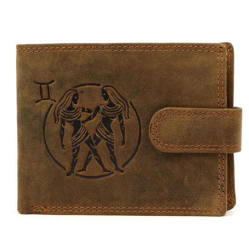 Nordee męski portfel skóra naturalna na zatrzask z indywidualnym wzorem