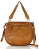 Marco Mazzini Torebka classic saddle bag ze skóry naturalnej na ramie brąz camel