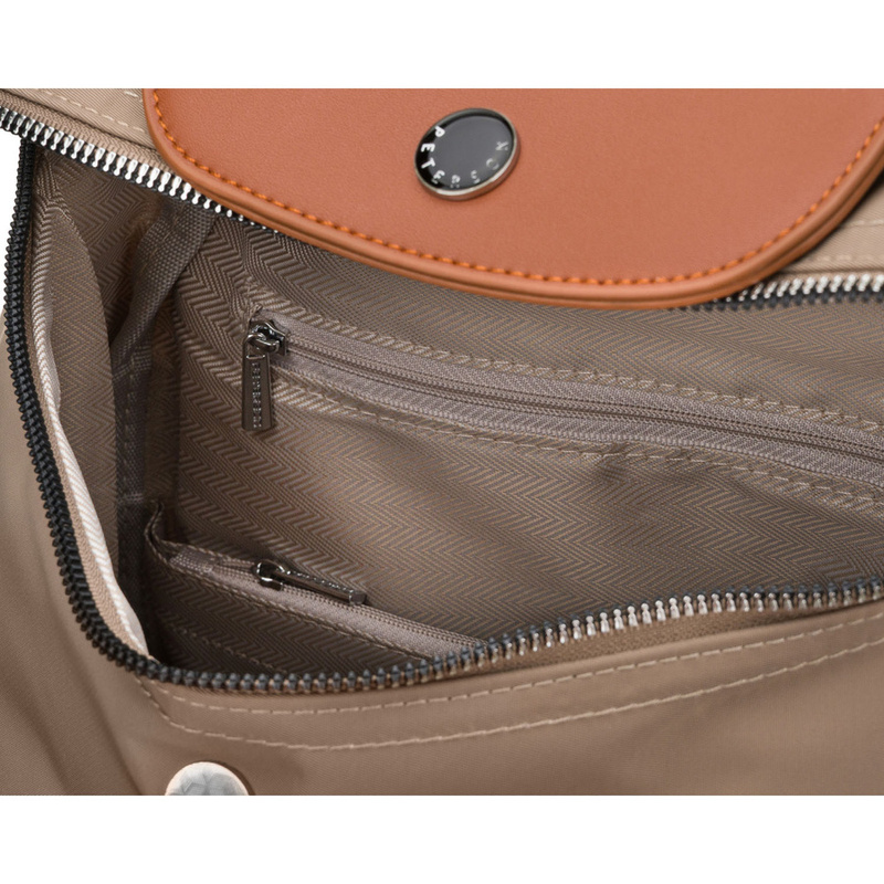 Miejski plecak damski z poliestru w beżowo-brązowym kolorze - Peterson