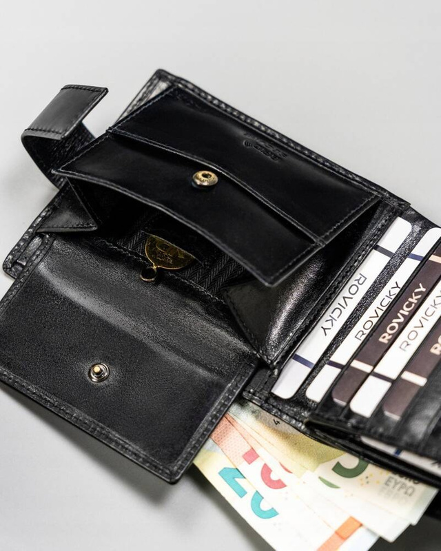Elegancki skórzany portfel męski Rovicky z RFID