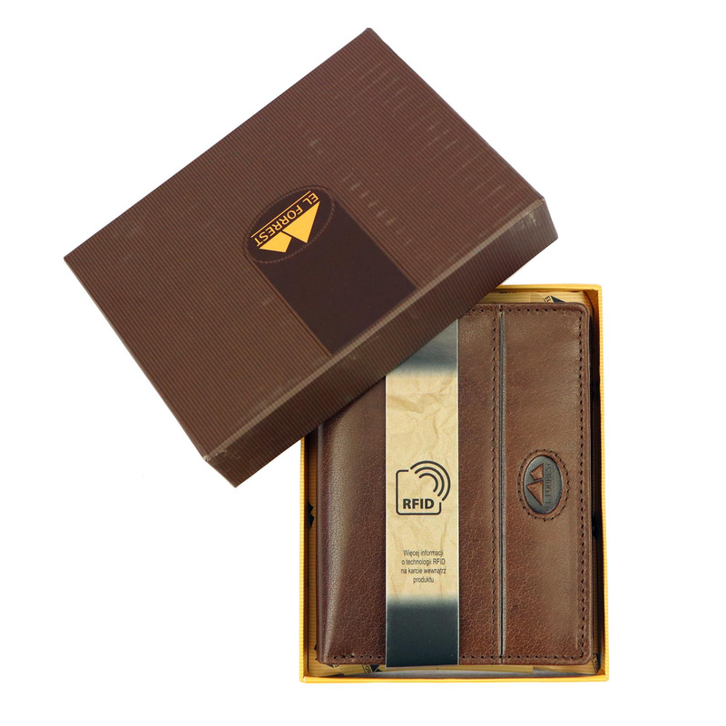 EL FORREST pionowy męski portfel skóra naturalna rozbudowany duży RFID