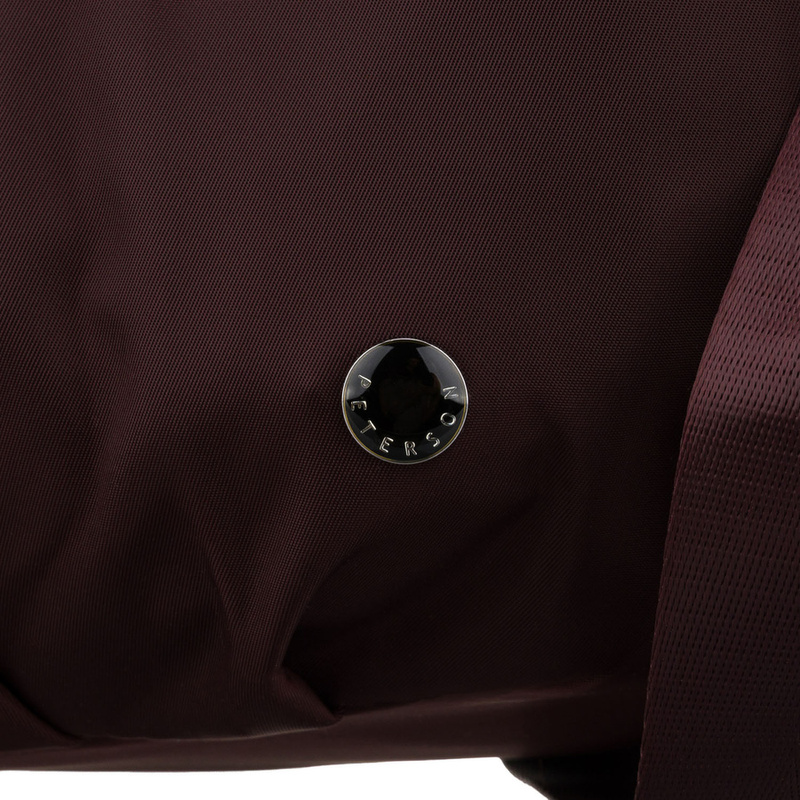 Bordowa torebka damska z poliestru zamykana suwakiem, dwukomorowa - Peterson