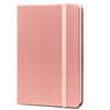 Różowy notes w formacie A6 zadrukowany w kropki, wyposażony w gumkę zamykającą - Peterson