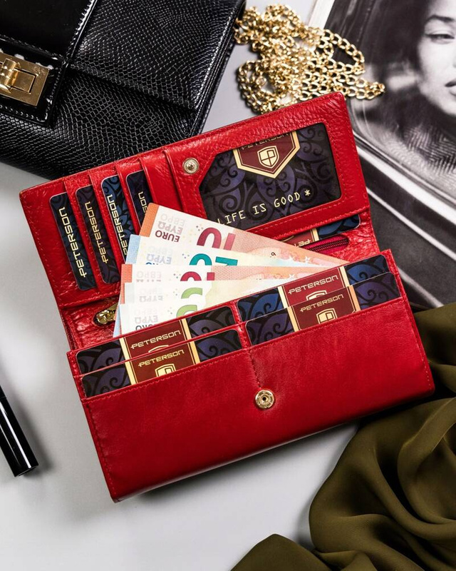 Duży portfel damski ze skóry naturalnej - Peterson