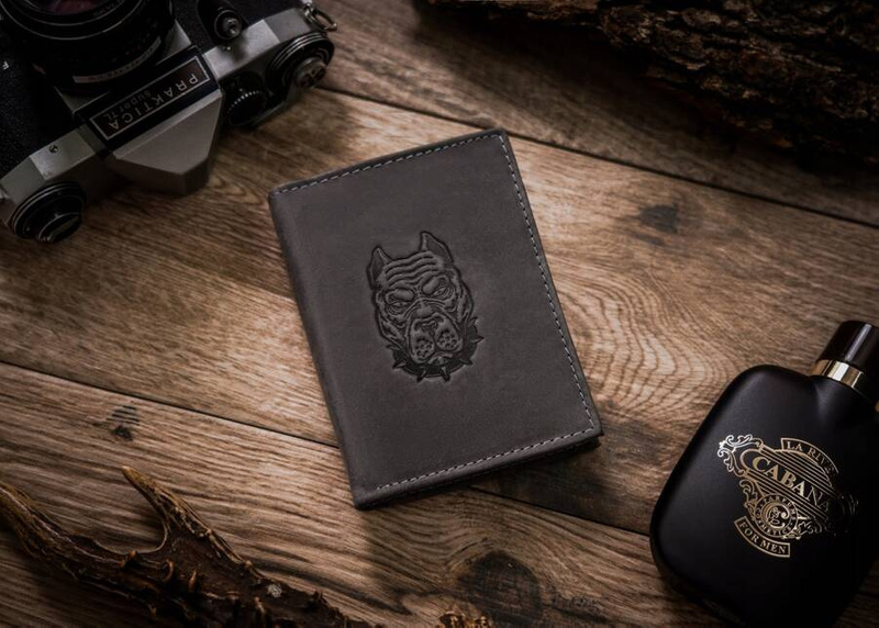 Duży skórzany portfel z indywidualnym wzorem