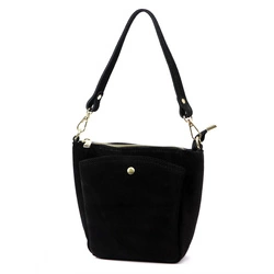 Vera Pelle damska listonoszka torebka na ramię skóra naturalna zamszowa