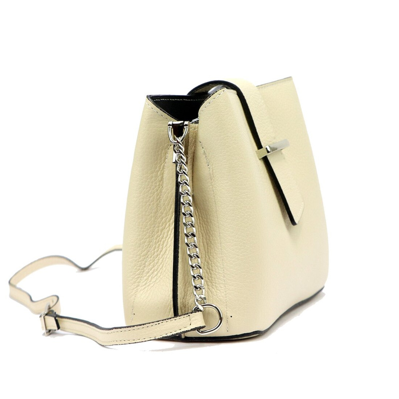 Luka damska listonoszka na ramię skóra naturalna elegancka dwukomorowa