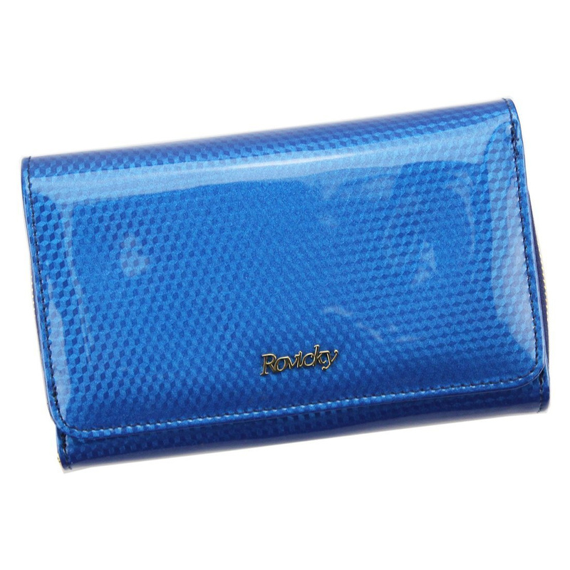 Rovicky damska portmonetka skóra naturalna lakierowana podłużny portfel