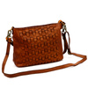 Vera Pelle damska listonoszka pleciona torebka przez ramię z kieszeniami
