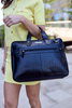 Torba skórzana elegancka croco laptop 15"6 aktówka czarna A4 S17