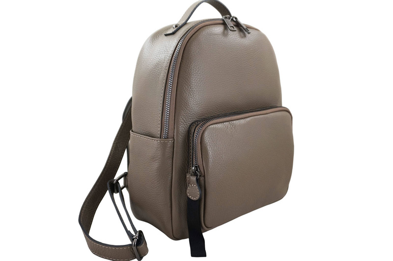 Elegancki plecak skórzany - Beżowy ciemny