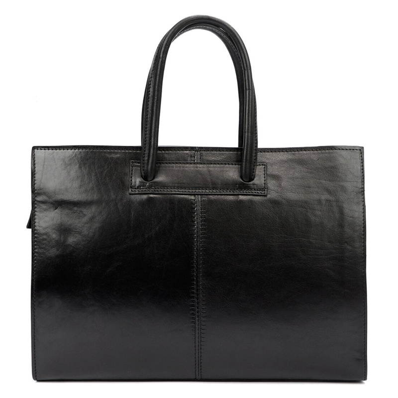 Florence Duża Damska skórzana torebka na dokumenty do pracy z paskiem